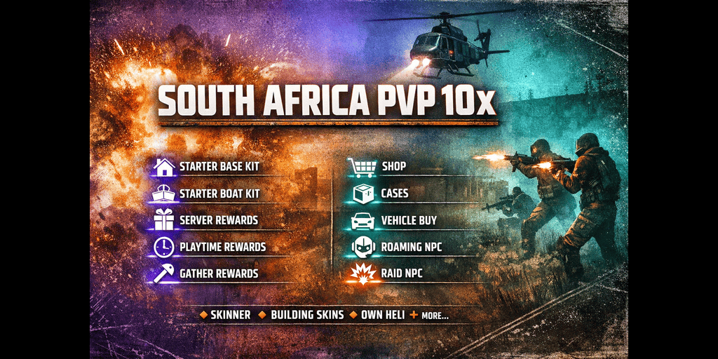 SOUTH AFRICA PVP 10x RUST SERVER- wipes BI weekly