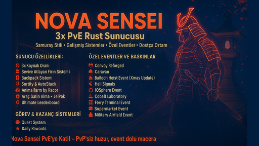 [TR/EU] Nova Ronin Sensei PvE TR ilk farklı Premium server