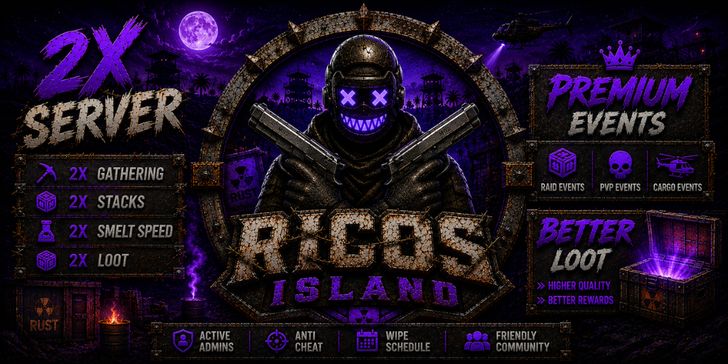 Баннер сервера RICOS ISLAND 2X